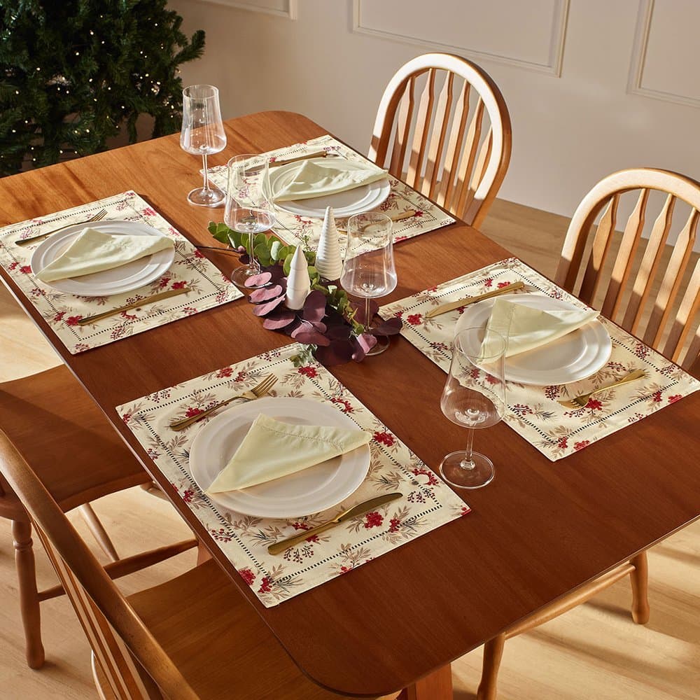 Jogo Americano de Mesa 4 Peças Natal Glamour Festive - Appel Home