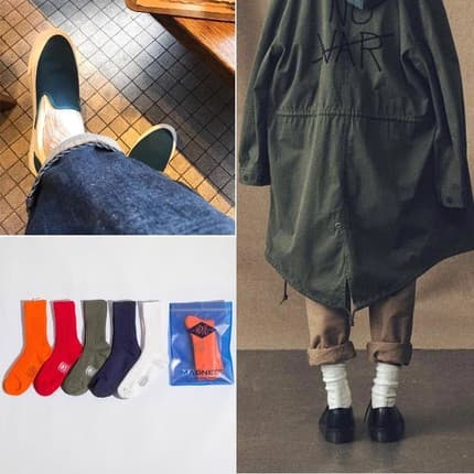 Controlador de olho louco meias Shawn Yue mesmo estilo Street Wear estilo militar mnns tubo médio meias esportivas