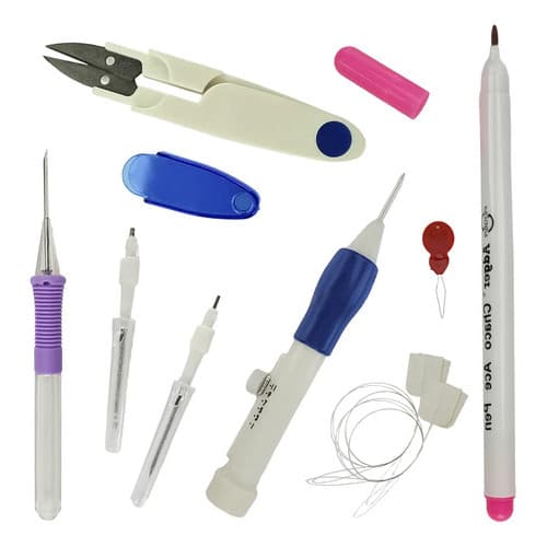 Caneta Agulha Mágica Para Bordado Costura E Tricô Kit 10 Pçs