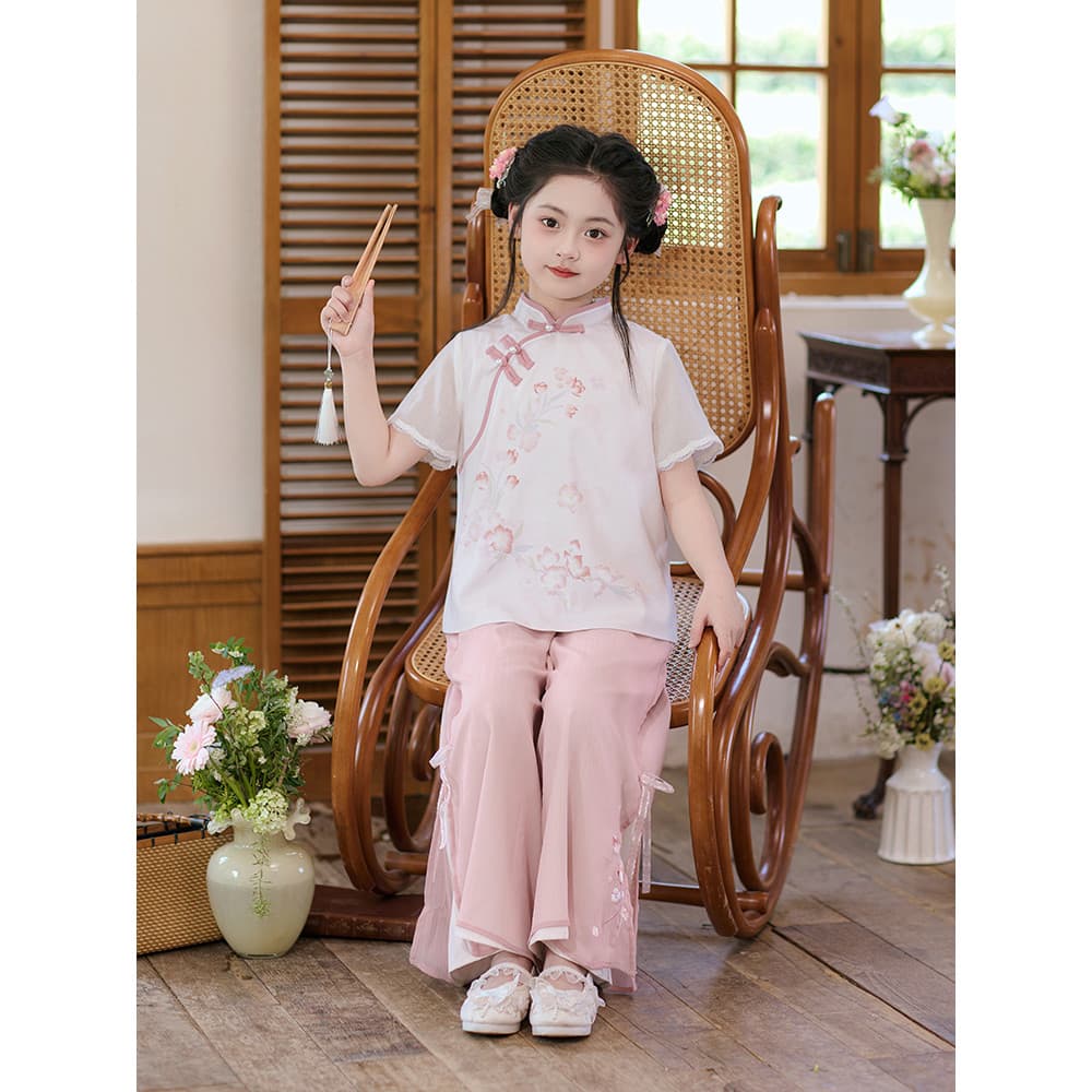 Qiboupan meninas terno de verão 2026 novo estilo roupas infantis roupas infantis meninas verão Super bonito usar roupas