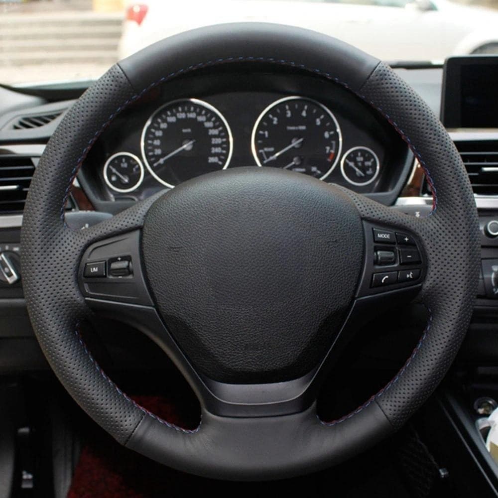 Capa De Volante De Carro DIY Antiderrapante Preto Couro Artificial Capas Para BMW F30 F31 F34 F20 F21 F22 F23auto Peças