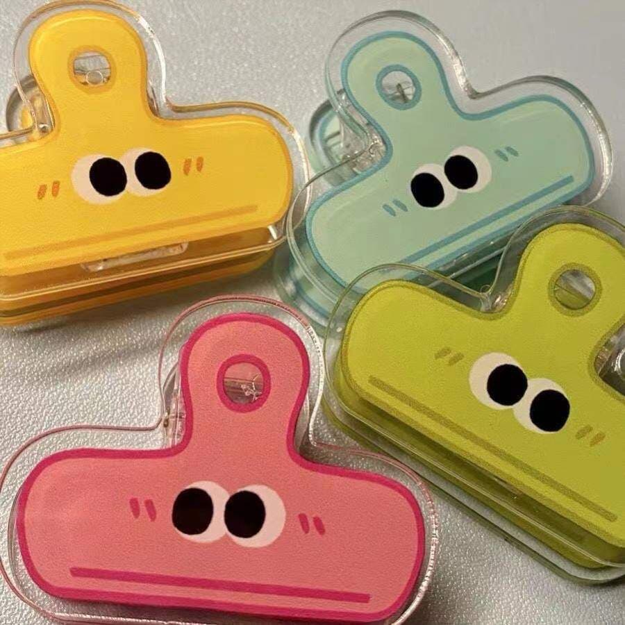 Clipe Emoticon engraçado bonito ins estilo acrílico PP papelaria teste pasta de papel estudante feminino nota foto clipe