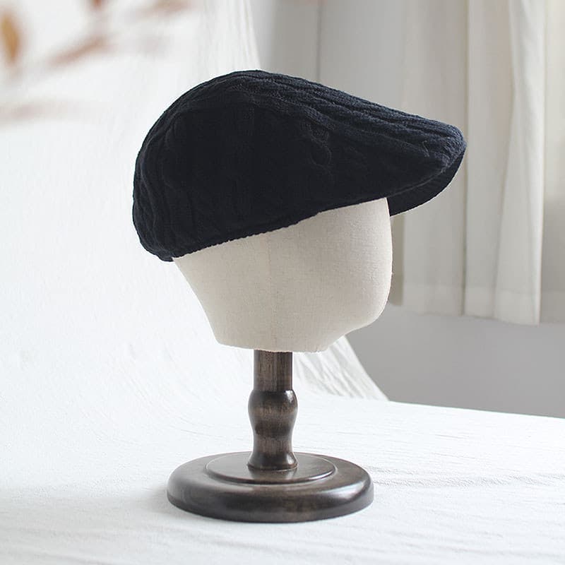Coreia do sul importado padrão de oito caracteres malha lã pico boné masculino feminino outono inverno Casual curvo B