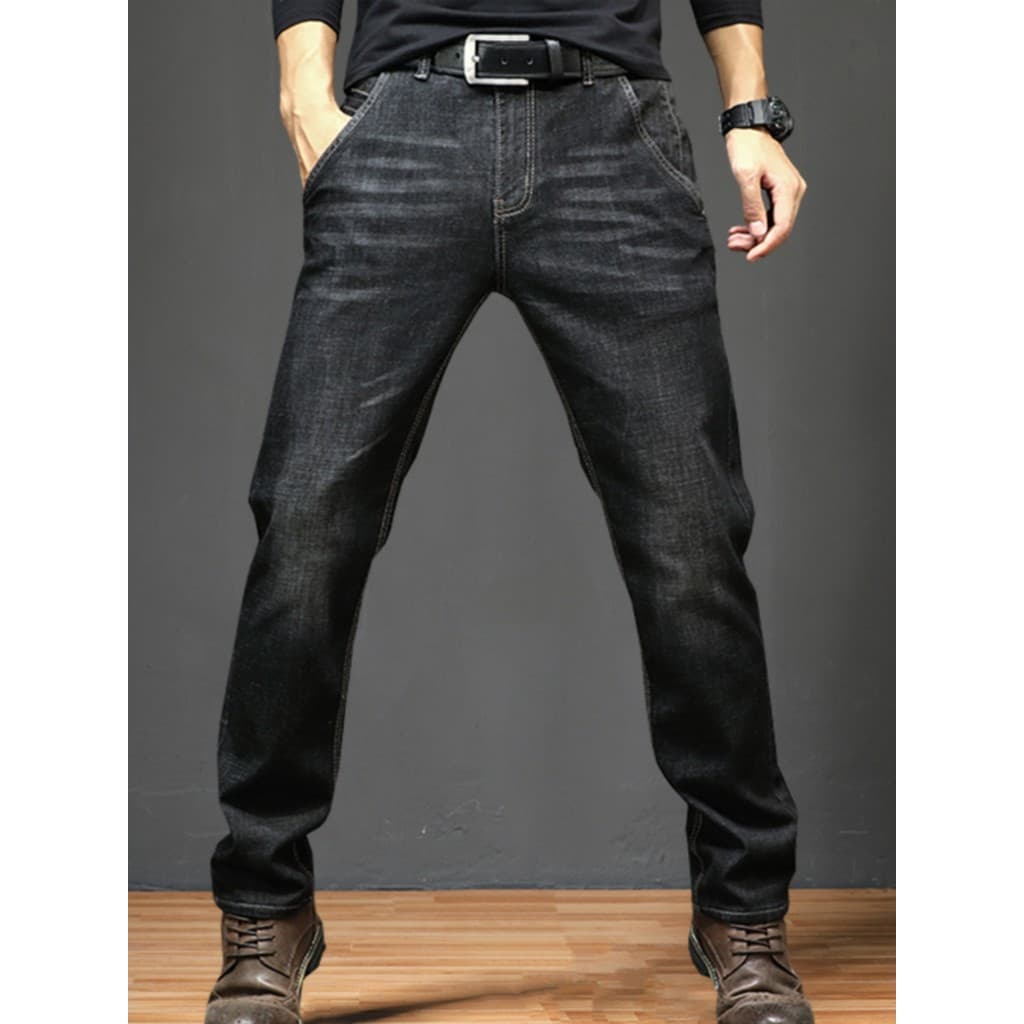 Calças de brim masculinas de tamanho grande gordura estilo fino mais gordura Extra grande calças masculinas gordas calça