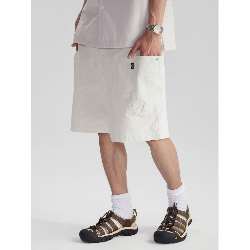 NaturalFlow NaturalFlow Japonês Retro Veludo Calças Médias Shorts Masculino Casal Calças de Cinco Pontos de Secagem Rápi