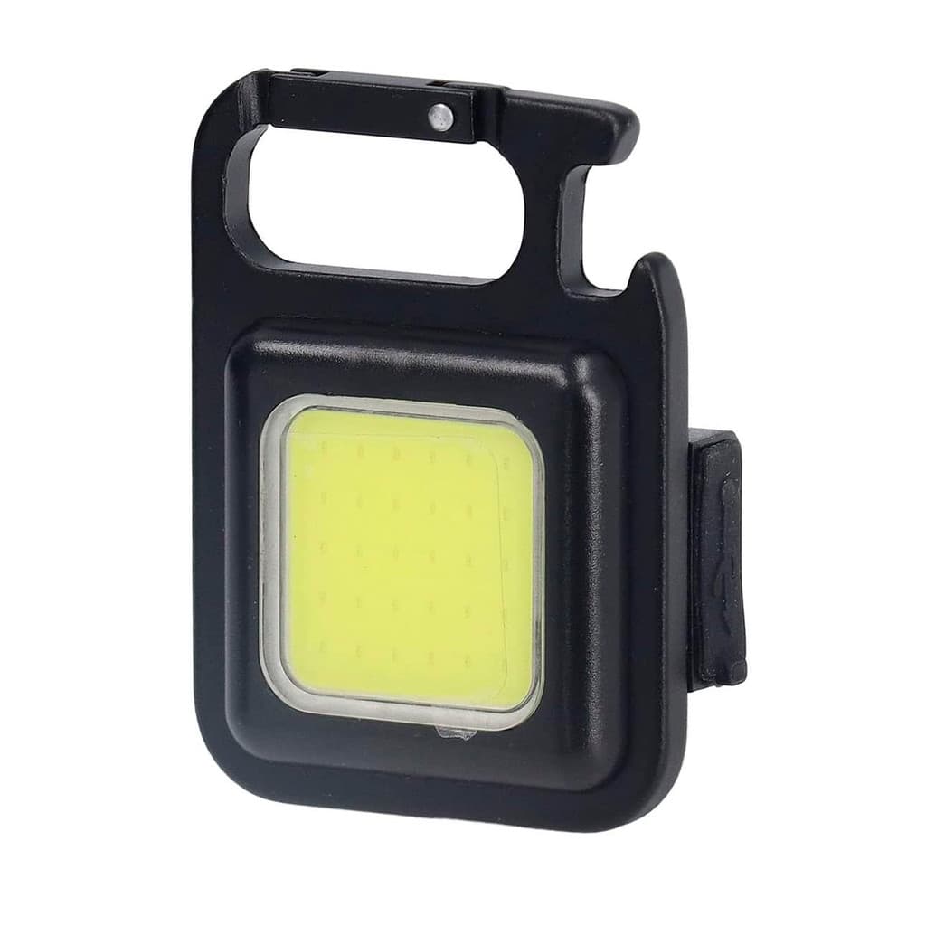 Mini Lanterna LED COB Recarregável USB com Ímã Chaveiro Abridor de Garrafas para Camping
