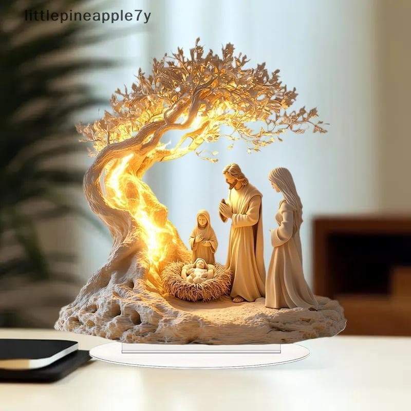 Pequeno Enfeite De Presépio Acrílico 2D-Decoração De Mesa De Natal [COD]