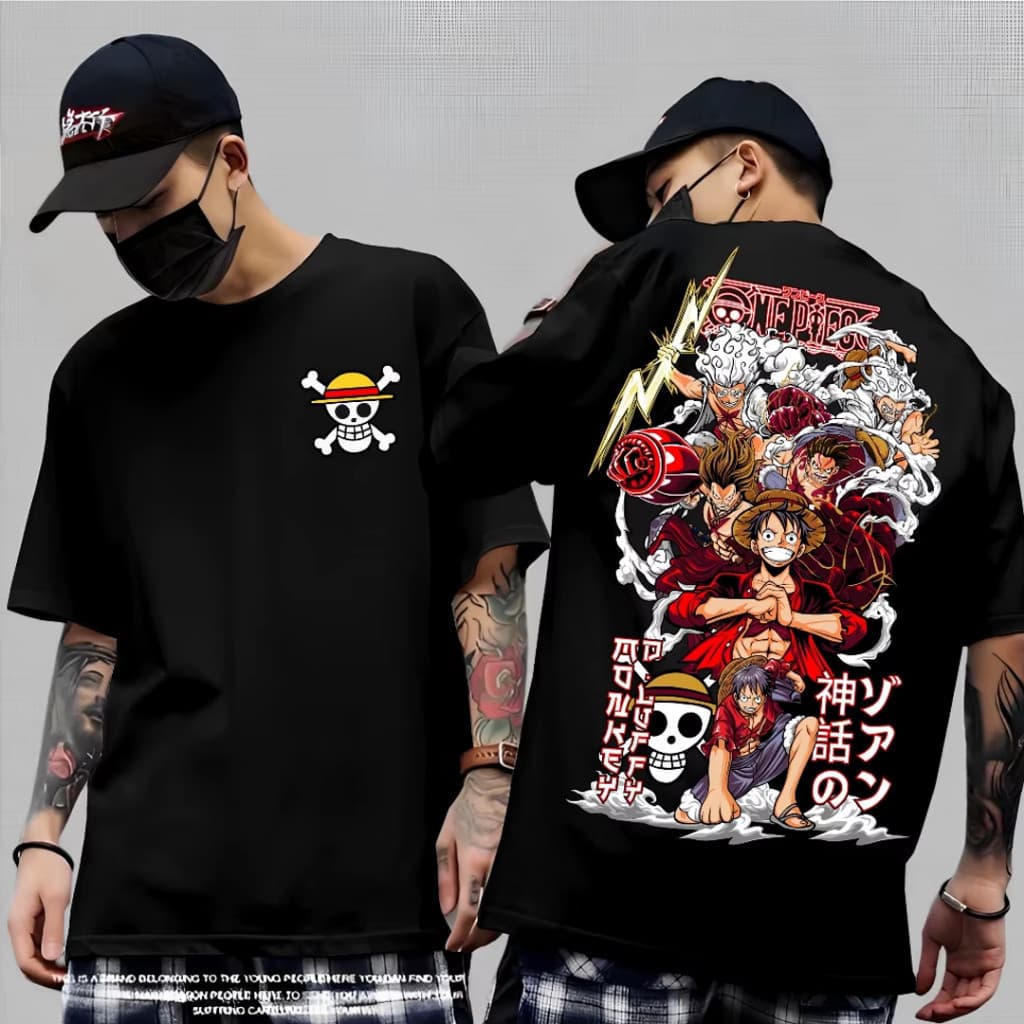 Camiseta Oversized de algodão 100% Luffy Gear 5 Melhor do One Piece Envio Rapido