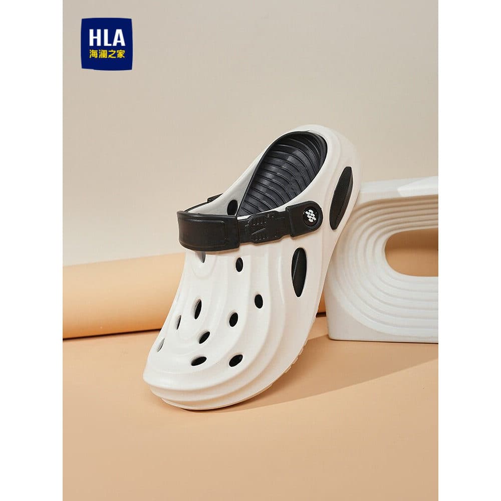 HLA/Hailan House sapatos masculinos 2026 verão novo estilo buraco sapatos masculinos de sola grossa antiderrapante moda