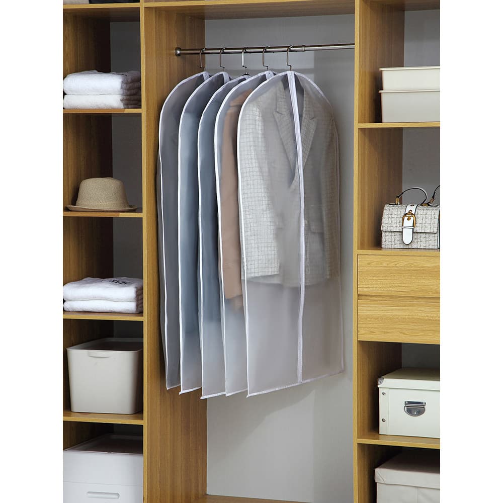 Roupas anti-poeira capa pendurado tipo totalmente fechado transparente capa de roupas domésticas anti-poeira capa casaco