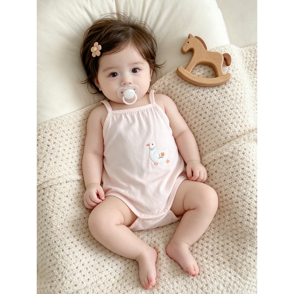Bebê bebê macacão verão fino bonito estilingue macacão bebê recém-nascido menina triângulo macacão Modal