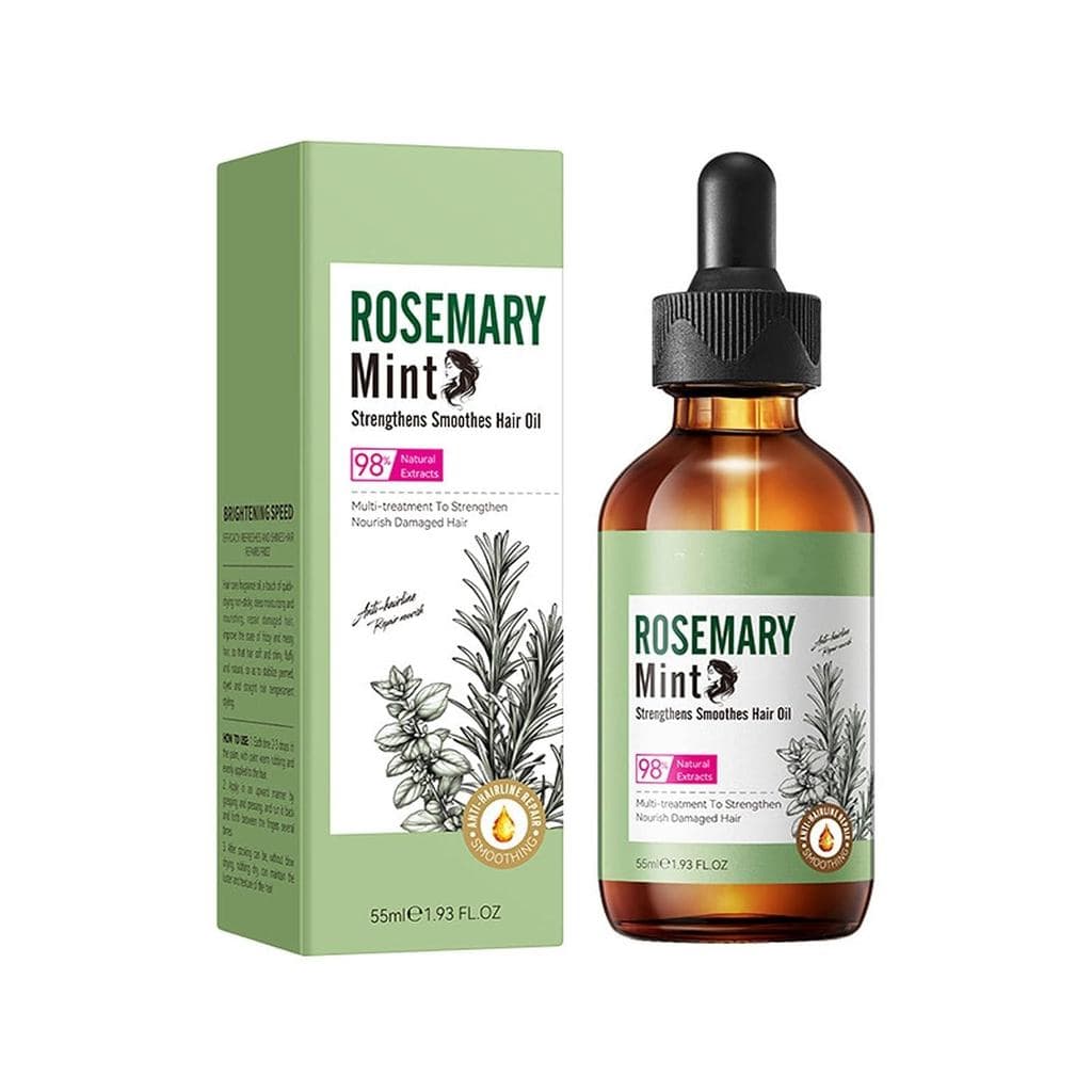 Óleo de Alecrim e Menta para Cabelo, Óleo Natural Fortificante para Couro Cabeludo e Cabelo, Nutritivo e Reparador para