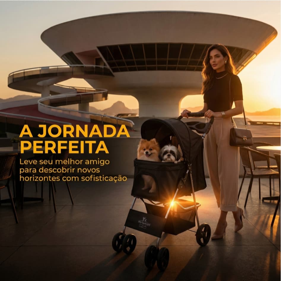 Carrinho Passeio Pet Premium Animal Estimação Até 15kg
