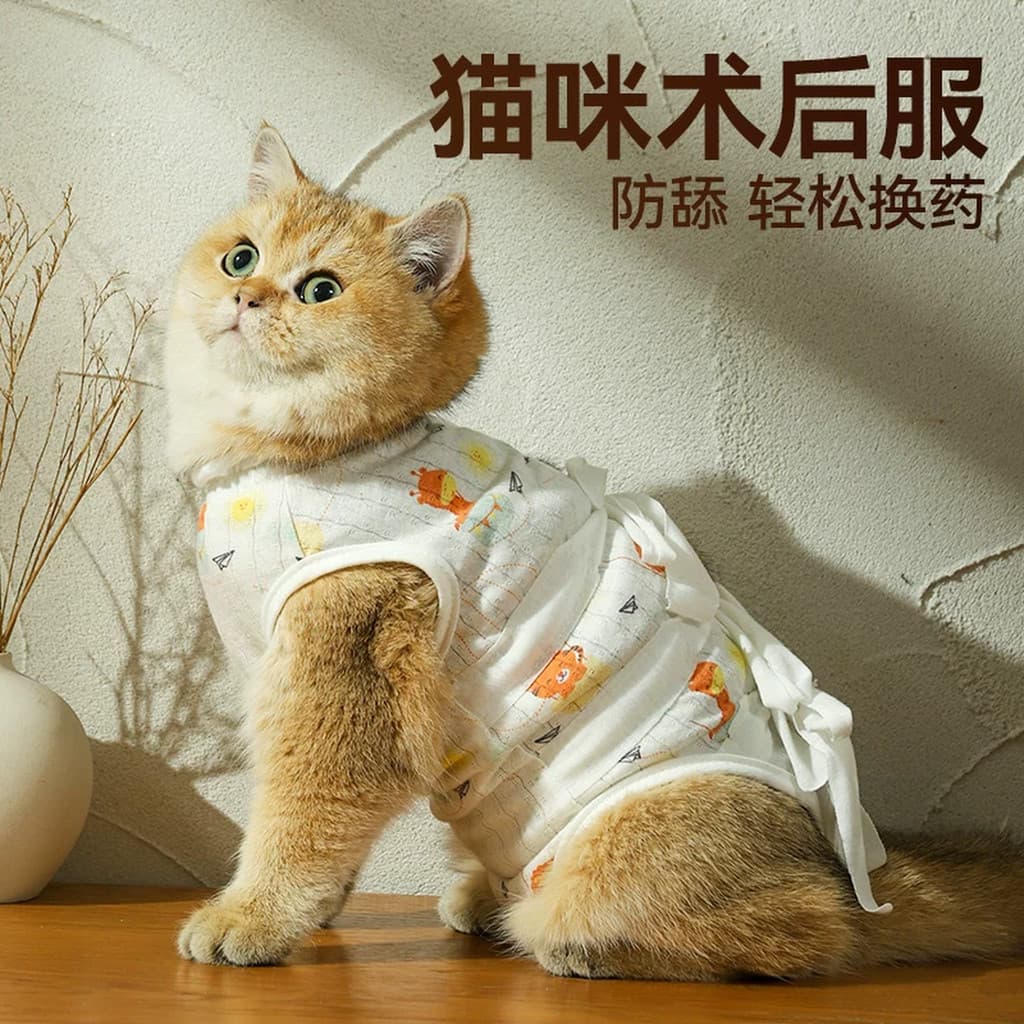 Roupas femininas de esterilização para gatos, roupas cirúrgicas para gatos, roupas respiráveis de enfermagem, roupas de