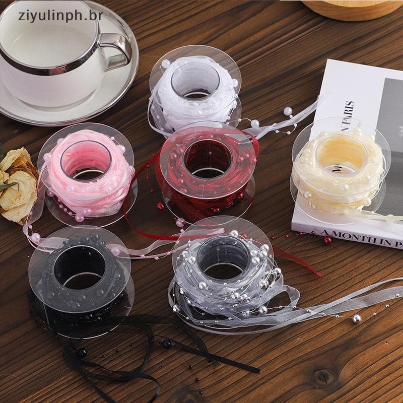 ziyulinph 1 Rolo De Fio De Contas De 4.5 M , Materiais Para Floristas , Embrulho De Presente , Fita De Pérola , Roupas C