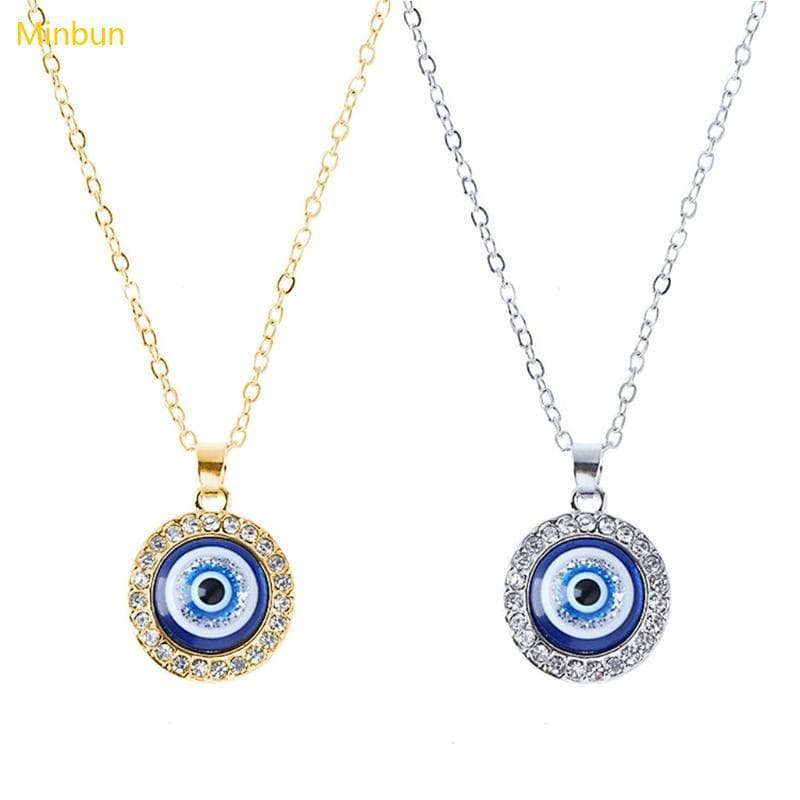 Minbun Trendy Eye Colar Europeu E Americano Corrente Dourada Turquia Olho Forma Gota Para Mulhe