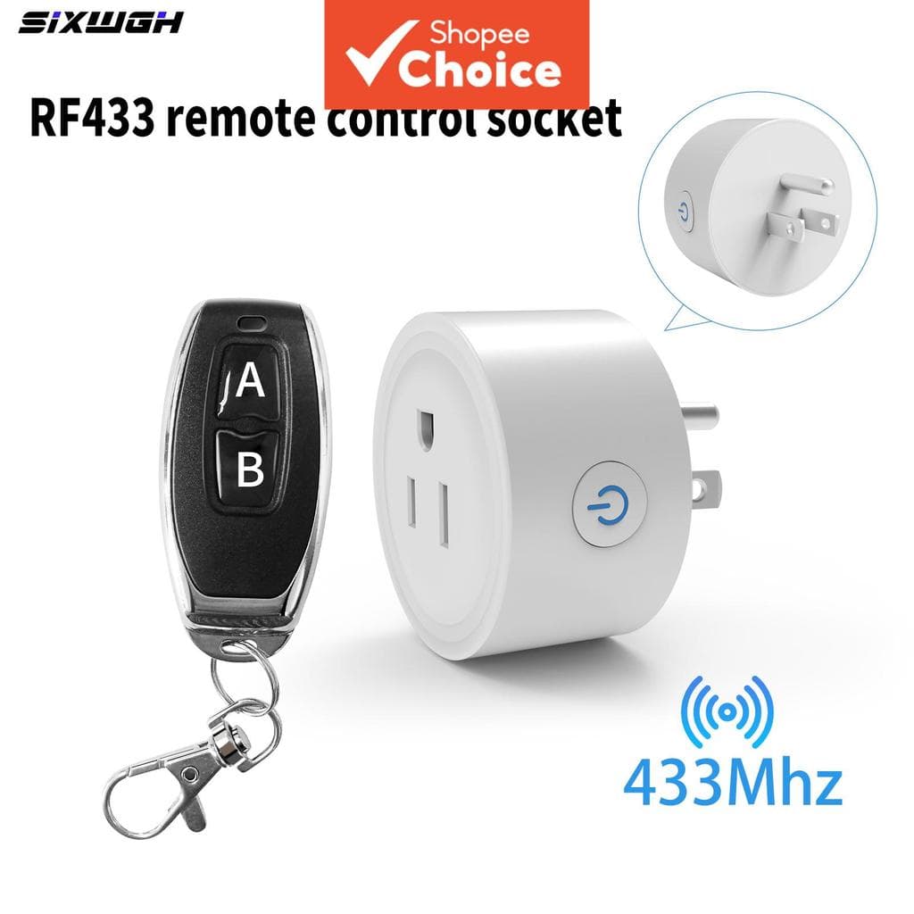 RF 433MHz Tomada Inteligente Sem Fio US plug tuya Plugue Controle On/Off De Parede Para Lâmpada Ventilador Tv Pequeno