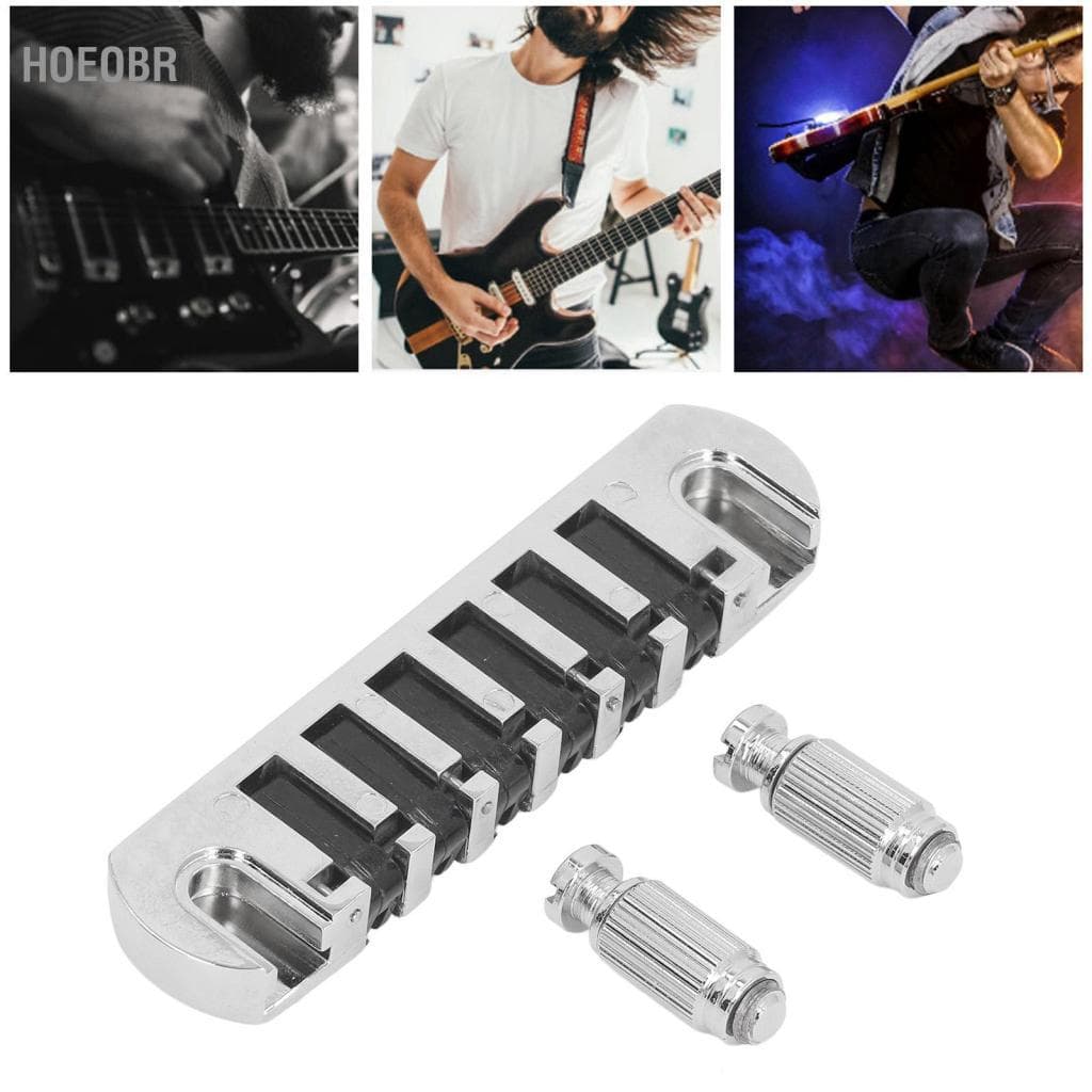 Hoeobr Ponte de guitarra elétrica com pinos de liga de zinco de substituição vintage para guitarras estilo LP SG EPI de