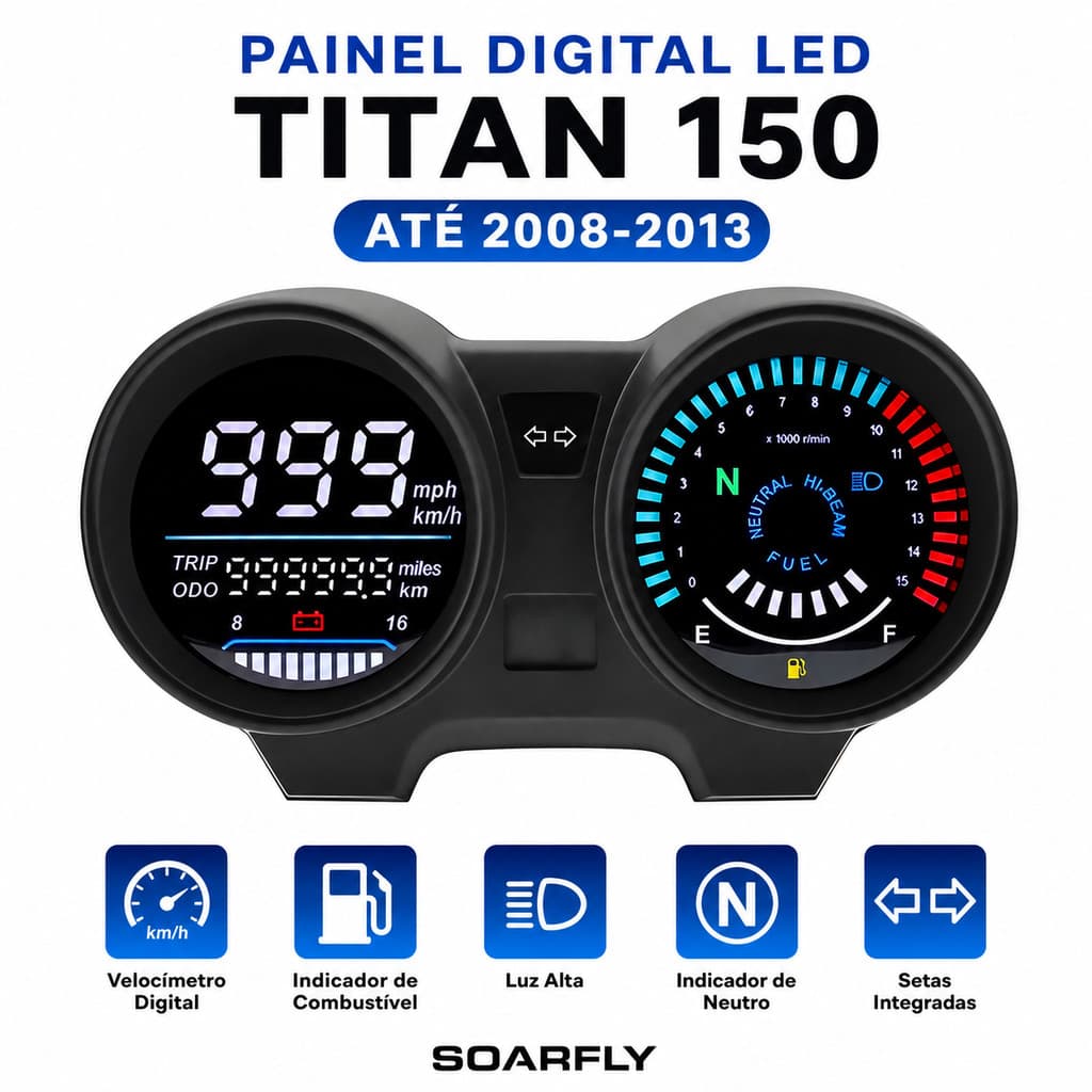 Painel Digital LED Velocímetro Titan 150 CG150 Fan 150 Até 2008 2013 Soarfly Painel Instrumento Moto