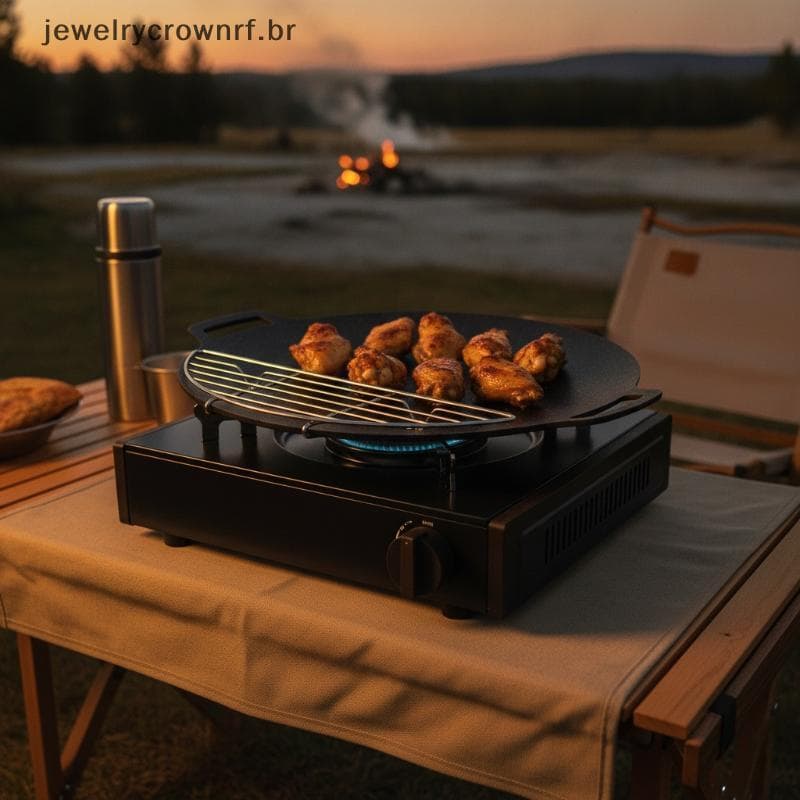 Rede De Churrasco Ao Ar Livre Vapor Ra Aço Inoxidável Acampamento Frigideira Dreno Carne Anti Queima Grill