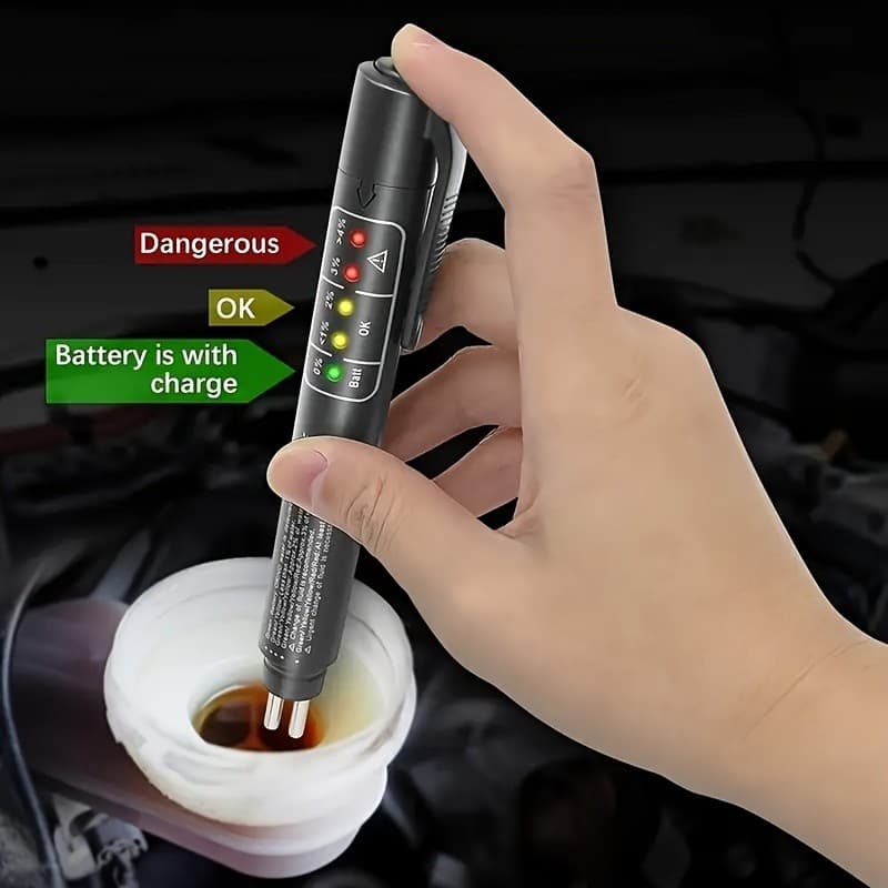 Testador de fluido de freio 5LED - Caneta de análise de conteúdo de água de óleo de carro, teste de fluido de freio de c