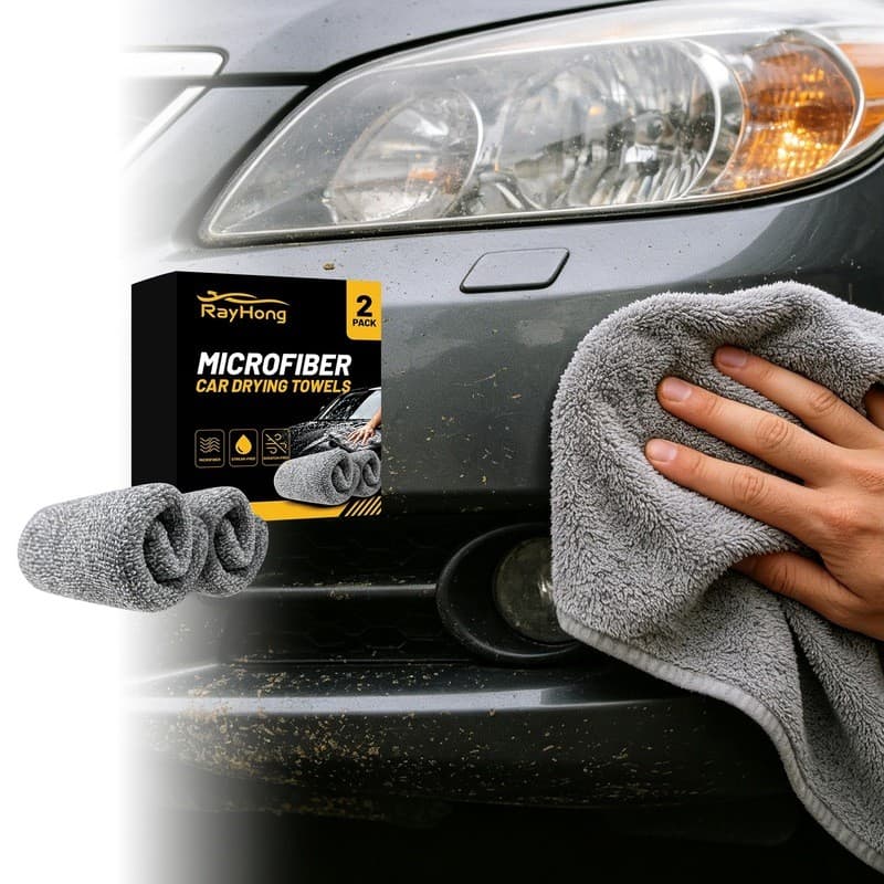 Toalha seca para carro, estoque pronto, limpeza de vidro Interior, microfibra, forte absorção de água, sem marcas, pano