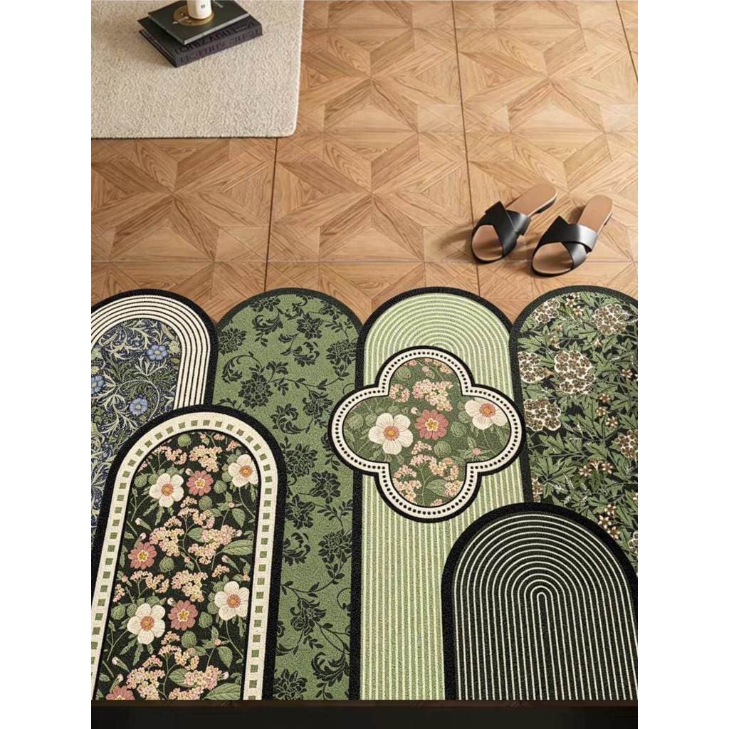 Retro sentir tapete de chão porta de entrada porta de entrada resistente à sujeira Anti-deslizamento remoção de poeira p