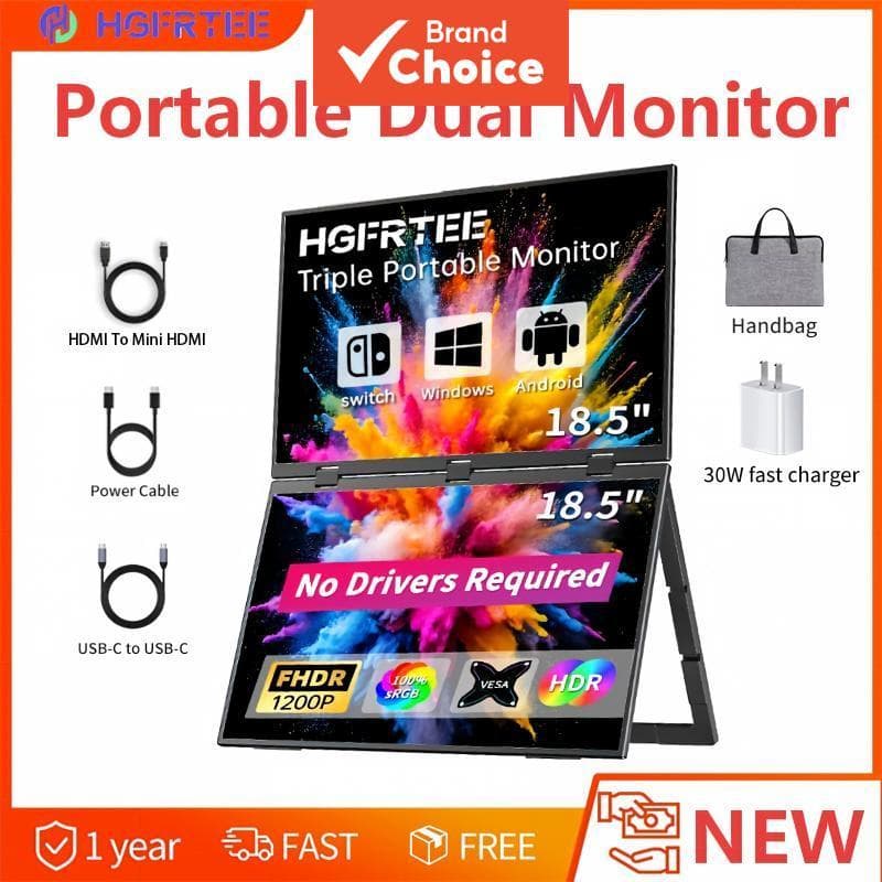 Suporte de monitor portátil dobrável de 14,1 a 18,5 polegadas, suporte horizontal de tela dupla para Xbox / PS4 / Switch