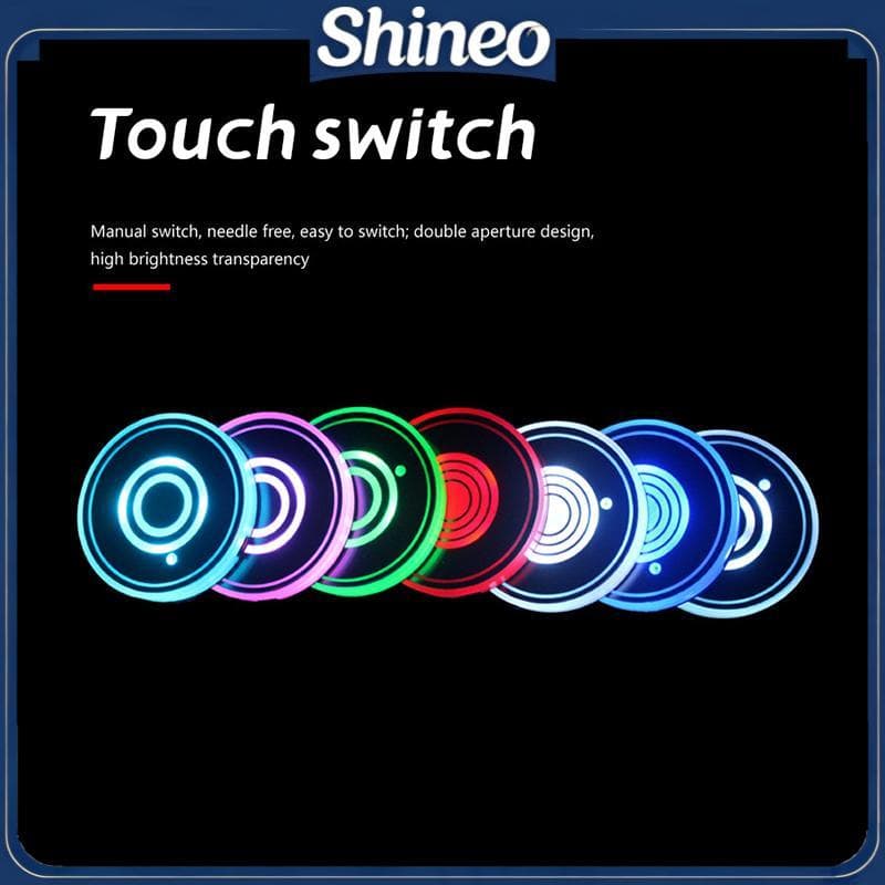 SHINE 1pc Almofada De Copo Do Carro Com 7 Cores Luzes LED Suporte Porta-Copos De Água Luminosa Universal Para Vários Mod