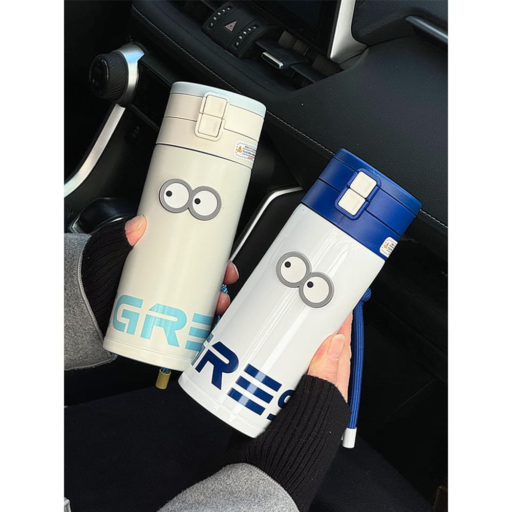 2026 novo estilo duplo beber copo térmico meninas copo de aço inoxidável escritório copo de água portátil carro xícara d