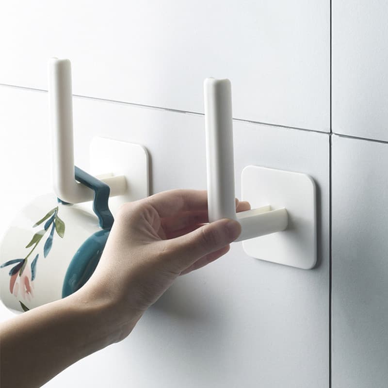 Gancho de armazenamento de papel em rolo de parede, suporte de papel perfurado, suporte de toalha de cozinha, pano domés