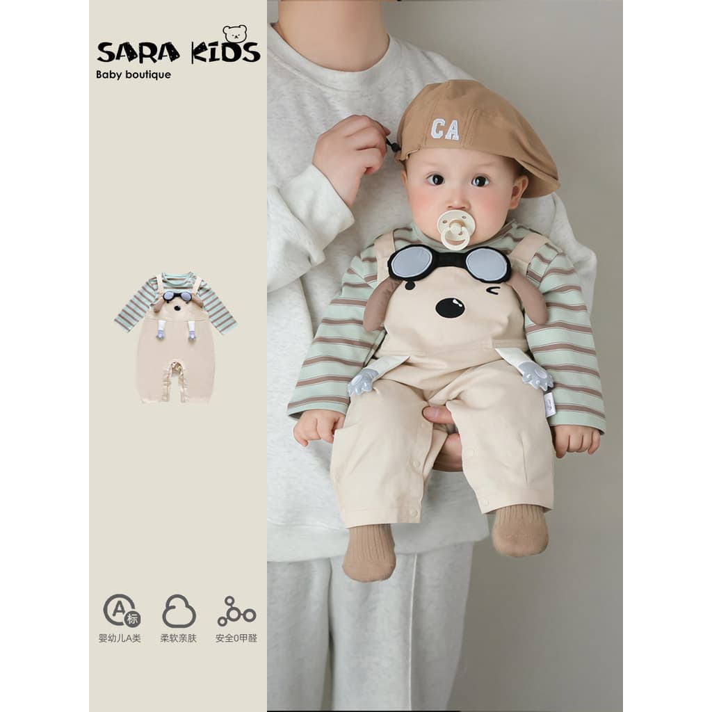 Bebê outono terno 2026 novo estilo bebê manga comprida topo roupas de outono pequeno macacão mensal roupas infantis