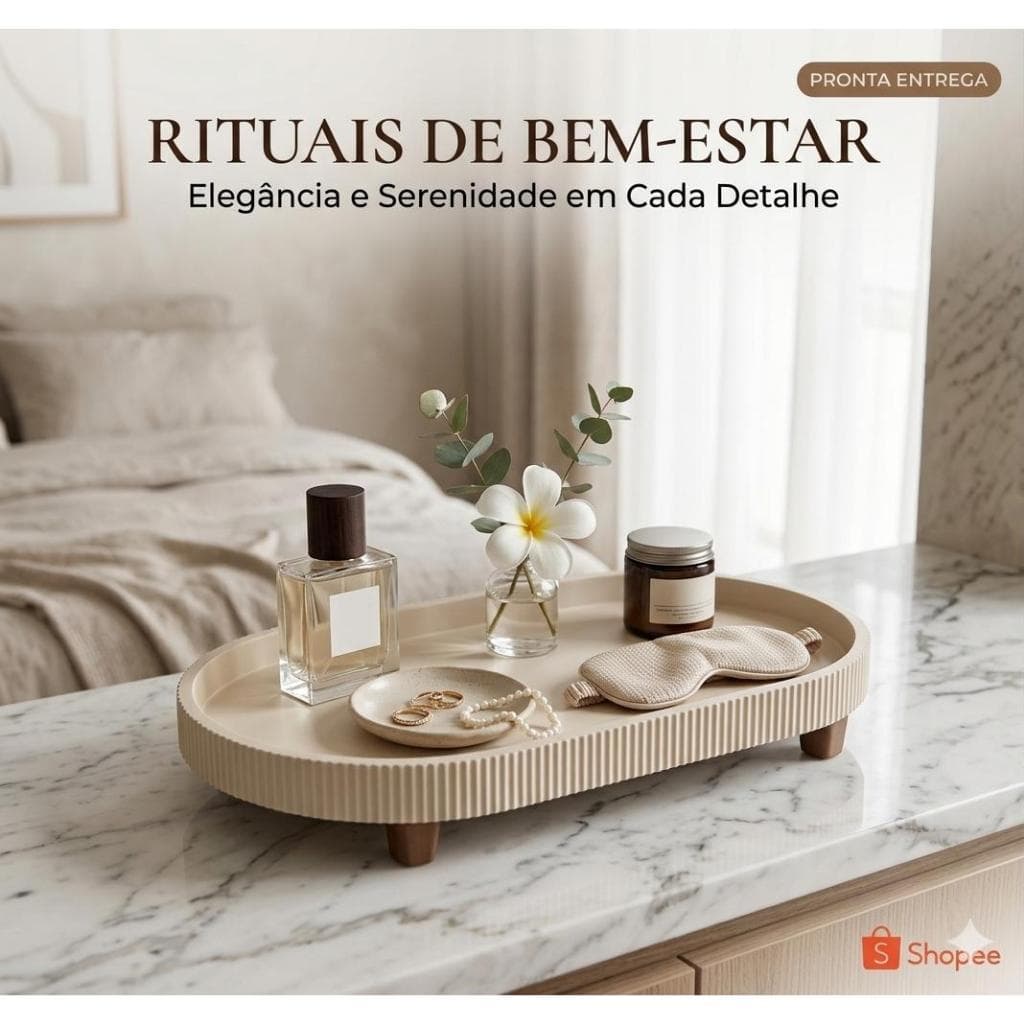 Bandeja Decorativa Elegância em cada Detalhe 25x15x2cm comprimento x largura x altura Personalizamos as Cores