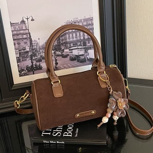 2026 europeu americano Retro Nubuck bolsa de couro moda couro do plutônio de um ombro bolsa feminina influenciador série