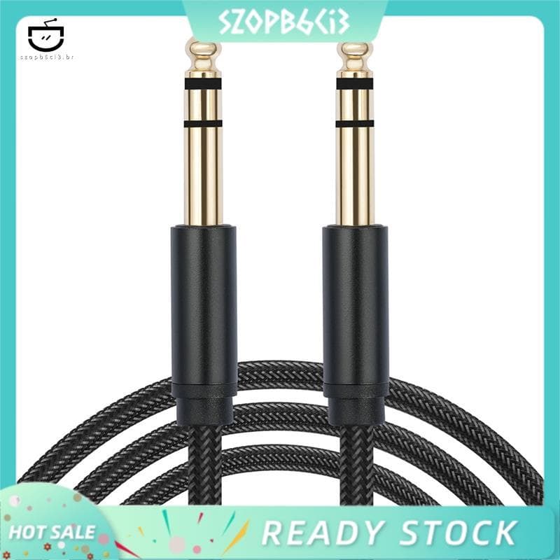 [szopb6ci3 . br] Para Amplificador De Guitarra Elétrica Mixer Estúdio Gravação Remendo De Áudio Chumbo 6.35mm Mono TRS M