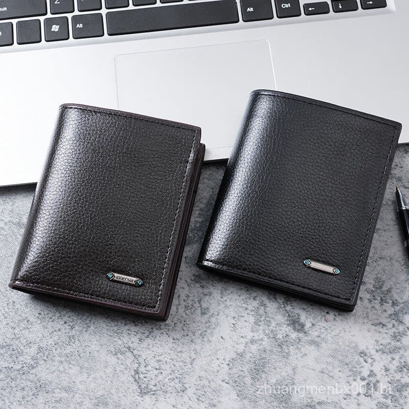 Grande carteira vertical masculina em couro PU, porta-moedas masculino simples e casual, carteira curta masculina NMFV