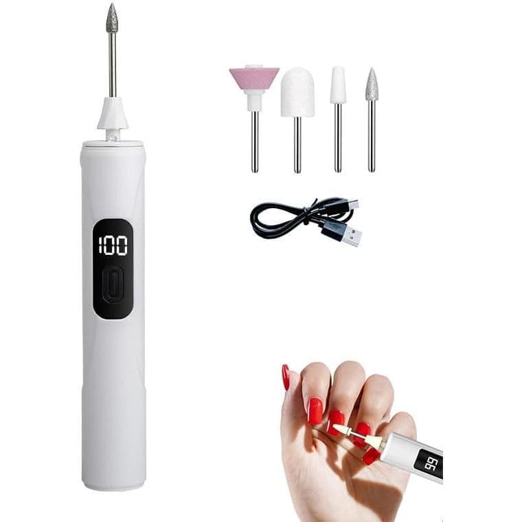 Lixadeira Elétrica para Unhas com Display LED e Luz – Lixadeira Portátil Sem Fio