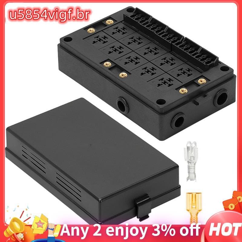 Caixa De Relé De Fusível Automotivo Terminais Bloco Universal 12V Para Carro , Caminhão-Suporte Estilo 10 Slots , ATC/AT