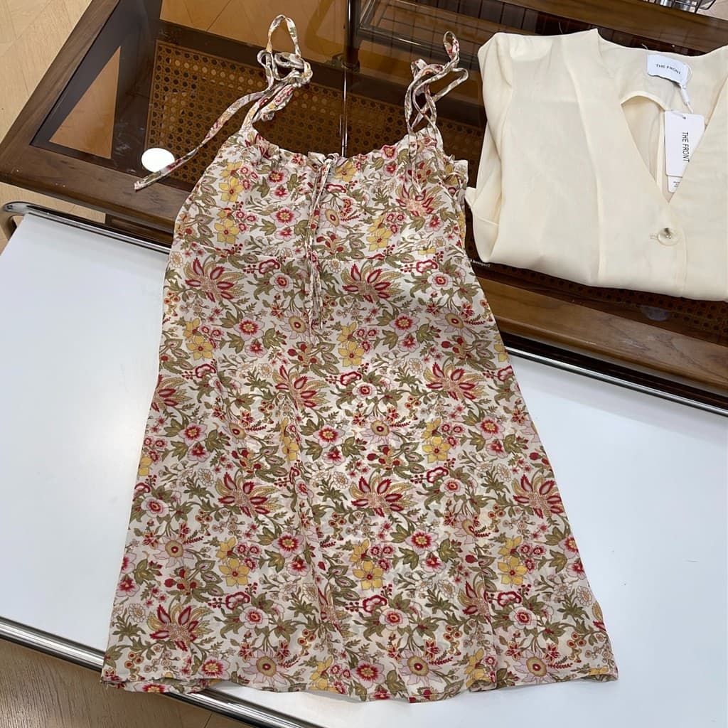 Vestido estilingue Floral moda novo estilo nicho Slim-fit compras All-match saia curta feminina F#21