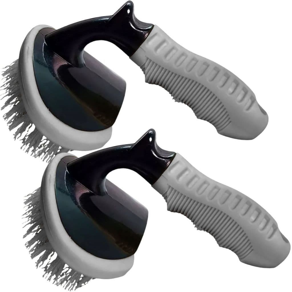 KIT 2 ESCOVA LIMPEZA DE PNEUS AUTOMOTIVA LIMPEZA PESADA CERDAS DURAS RESISTENTE CARRO MOTO CAMINHÃO