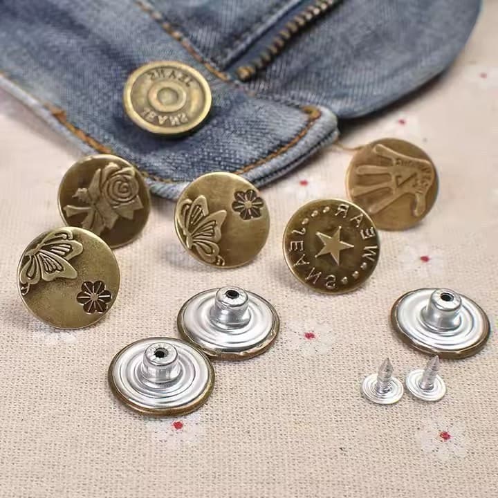10 Botões Fixo Pressão 18mm Niquelado Calça Jeans Jaqueta Bermuda