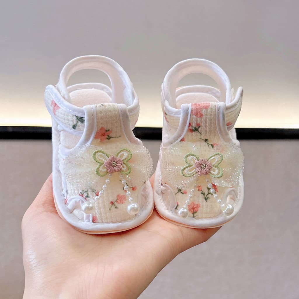 Bebê sapatos de verão 0-1 anos de idade bebê menina antiderrapante sapatos de caminhada de sola macia verão estilo princ