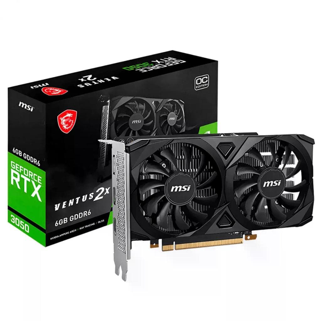 Placa de Vídeo MSI GeForce RTX 3050 VENTUS 2X 6G OC, GDDR6