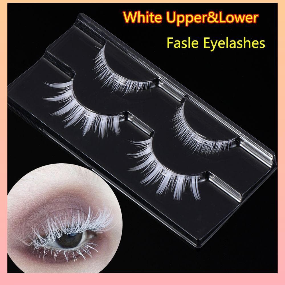 Hot New Fashion Makeup Tools Natural Wispy Soft Lightweight White False Eyelashes Halloween Cosplay Lashes
