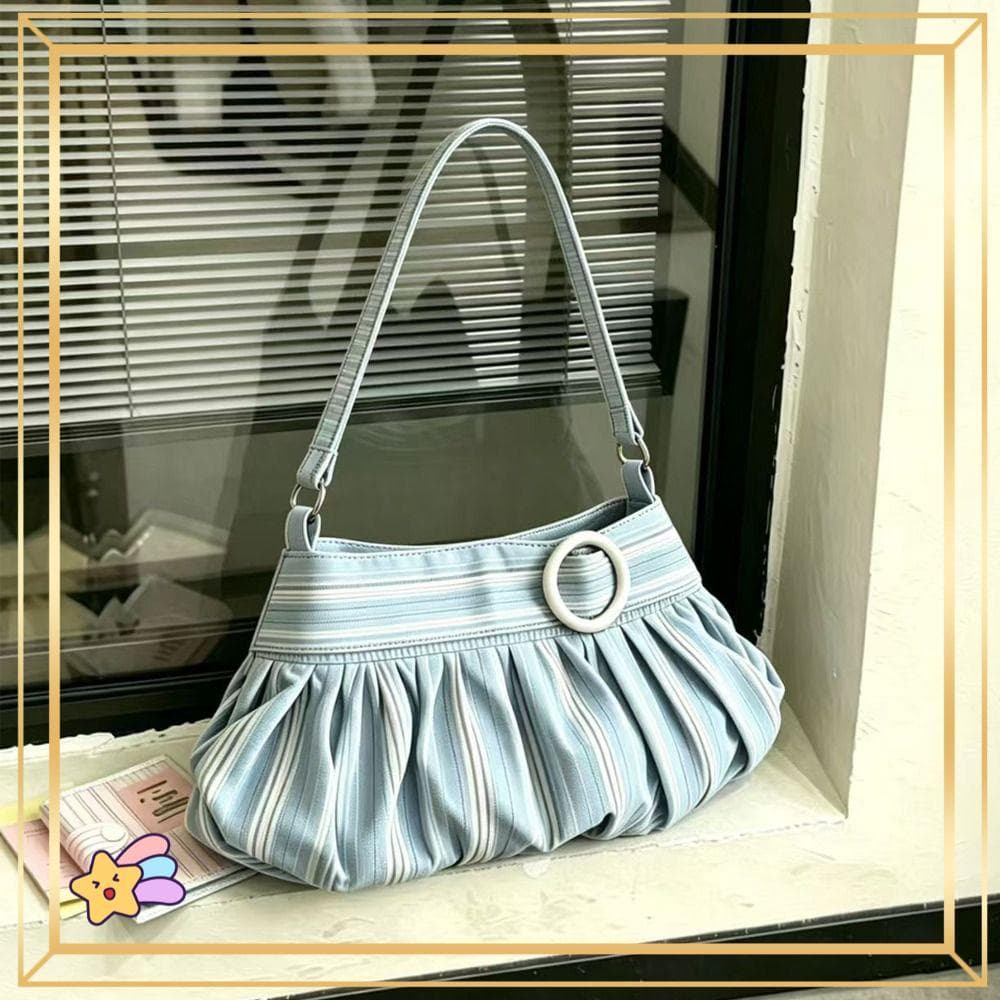 PETS1 Bolsas De Ombro , Axilas Listradas/Padrão Estrela Em Cores Contrastantes Femininas Simples Y2k Doces