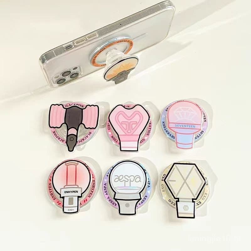 Kpop Idol Lightstick Magnético Phone Grips Suporte Para Telefone Griptok
