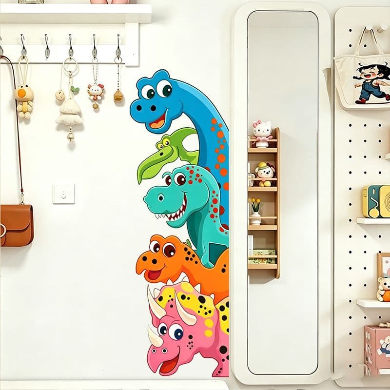Pintado dos desenhos animados dinossauro impermeável auto-adesivo adesivos de parede quarto dormitório das crianças jard