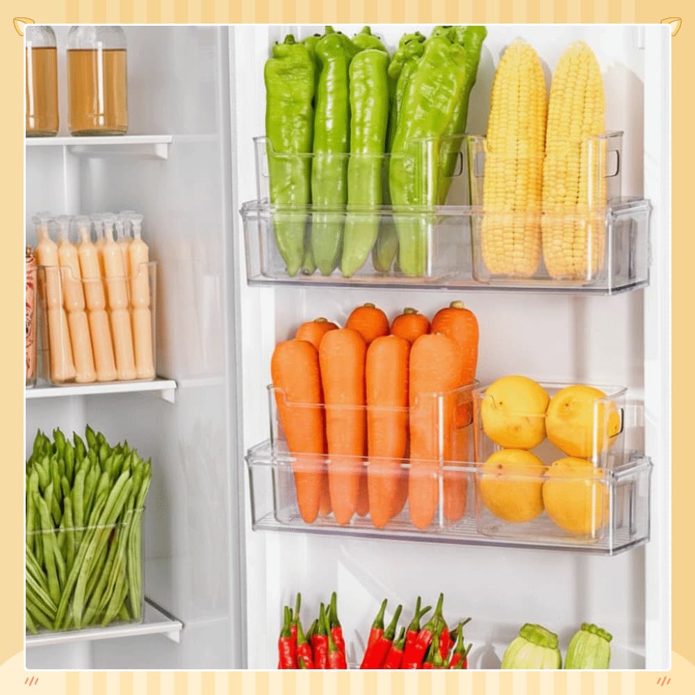 Rack Organizador De Geladeira  , Caixa De Armazenamento Empilhável Que Economiza Espaço , Multifuncional
