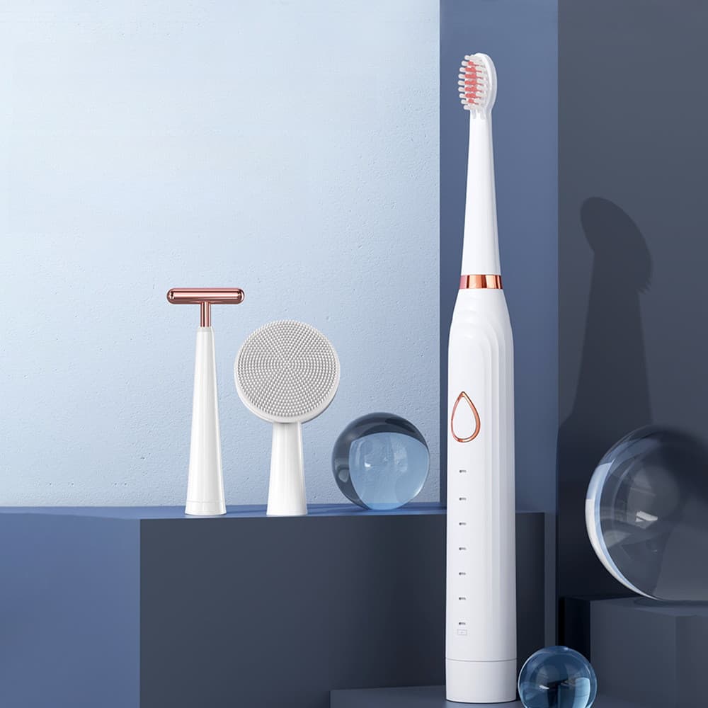 Nova escova de dentes elétrica cerdas macias 6 seis velocidades masculino feminino adulto USB recarregável escova de den