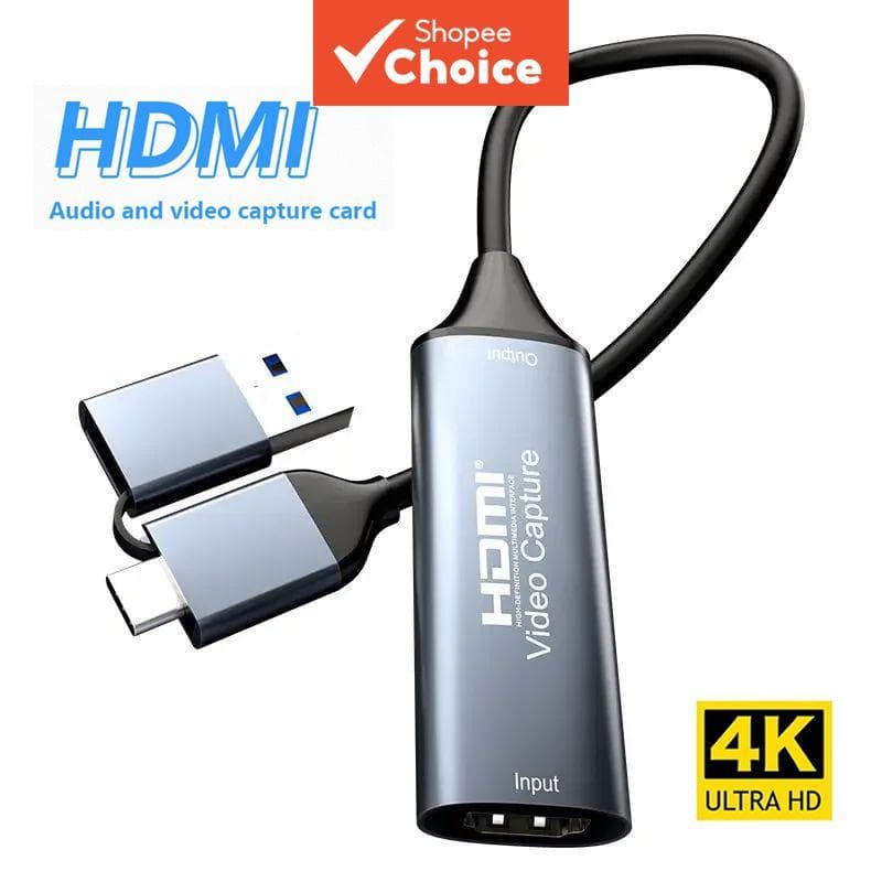 Placa de captura de vídeo HD 4K HDMI para USB 2.0 Tipo-C